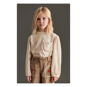 Mipounet - Géraldine Hearts Pantalones de Terciopelo | Beige