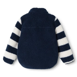Liewood - Chaqueta estilo sherpa a rayas Noam, hecha de fibras recicladas | Azul marino