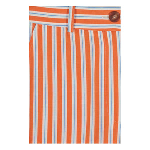 Maria de la Orden - Pantalón de rayas de algodón Romeo | Naranja