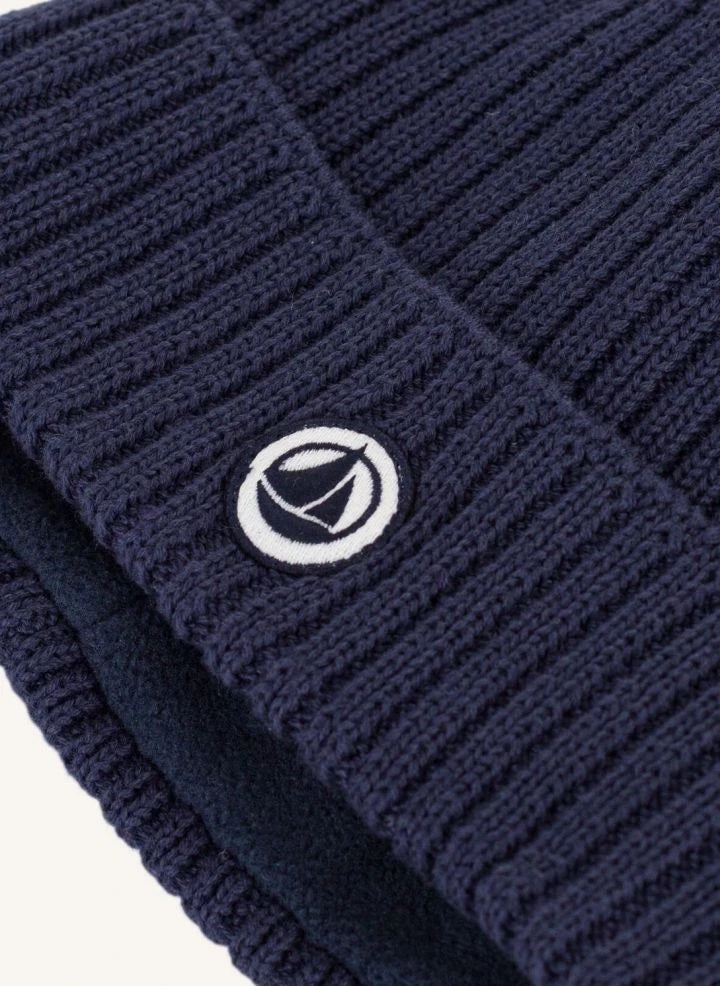 Petit Bateau - Gorro con forro de algodón orgánico | Azul marino