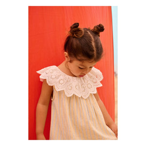 Louise Misha - Vestido de algodón orgánico a rayas Danya | Amarillo