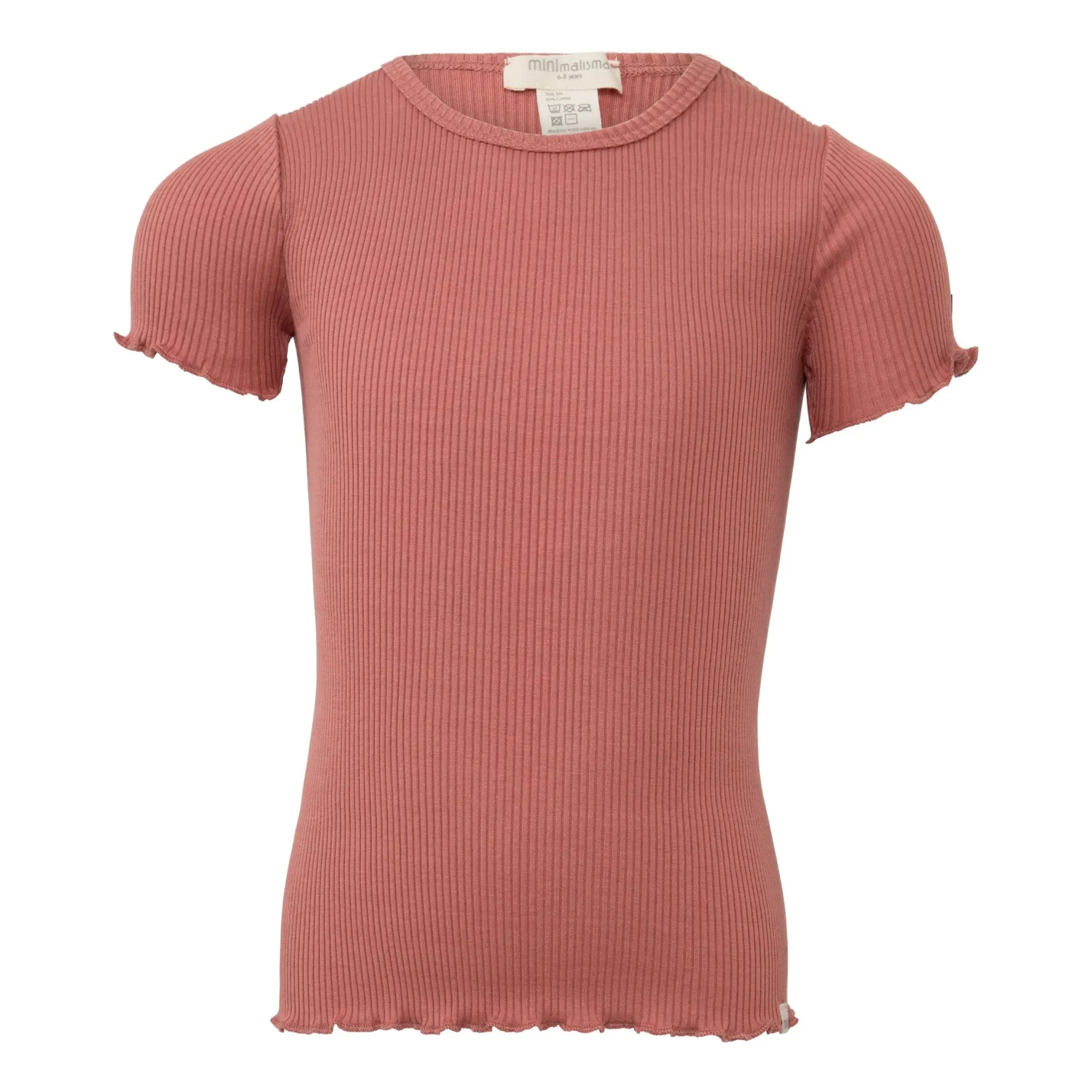 Minimalisma - Camiseta de seda Blomst | Rosa empolvado