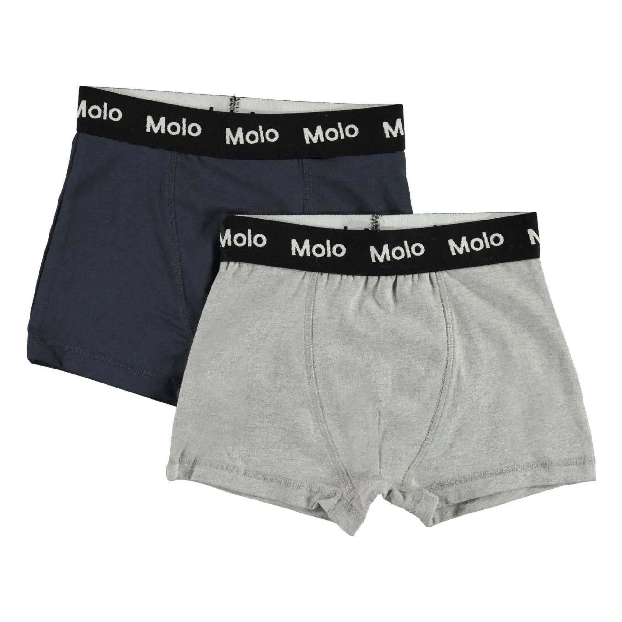 Molo - Bóxers ajustados de algodón orgánico Justin (Paquete de 2) | Gris