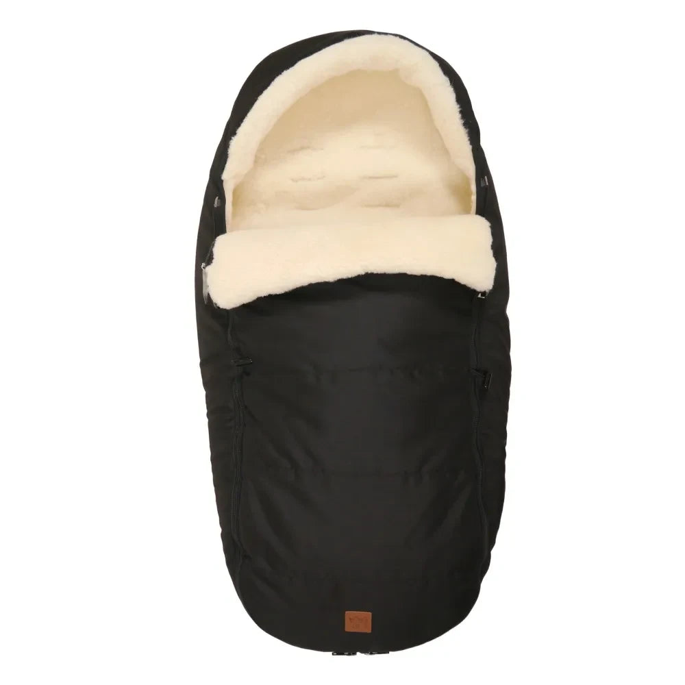 Kaiser - Saco de piel de oveja prémium para pies | Negro
