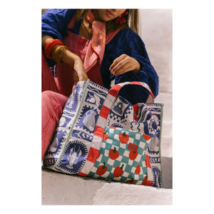 Favorite People - Bolso de tela Positano Tomatoes | Azul