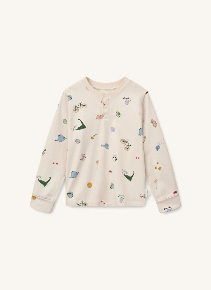 Liewood - Wilhelm Pijama de Algodón Orgánico con Diseño de Animales | Arena
