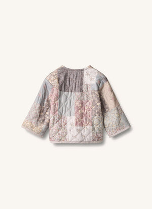 Wheat - Ima Patchwork Organik Pamuk Bebek Kapitone Ceket | Açık Pudra