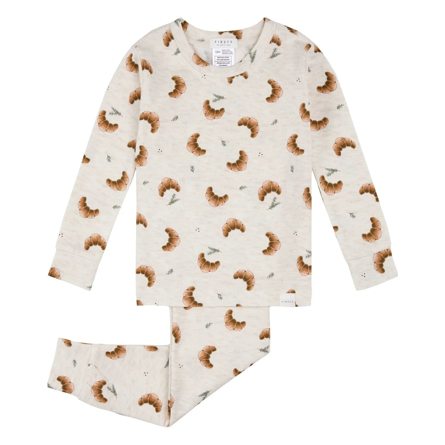 Petit Lem - Pijama de croissant de modal y algodón orgánico | Beige