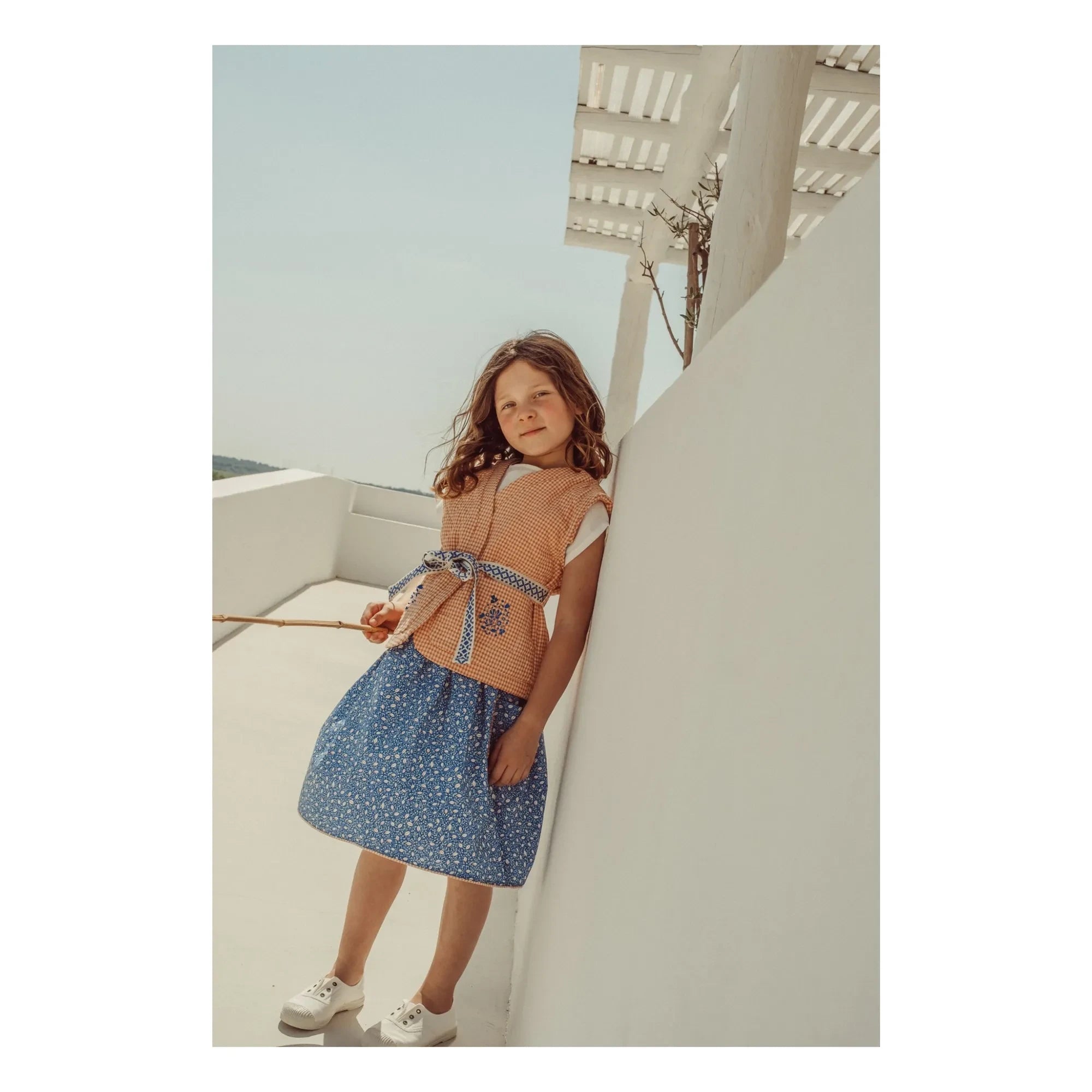 THE LiTTLE POETS - Falda bordada Amália Nature | Azul Klein