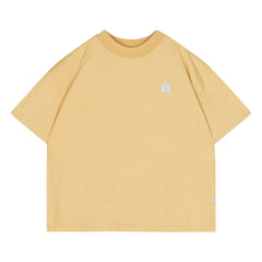 Repose AMS - Camiseta de algodón orgánico con cuello cuadrado R | Amarillo