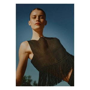 Vanessa Sposi - Top con borlas de lino | Negro
