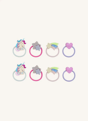 Mimi & Lula - 8'li Mini Unicorn Chouchou Seti | Pembe