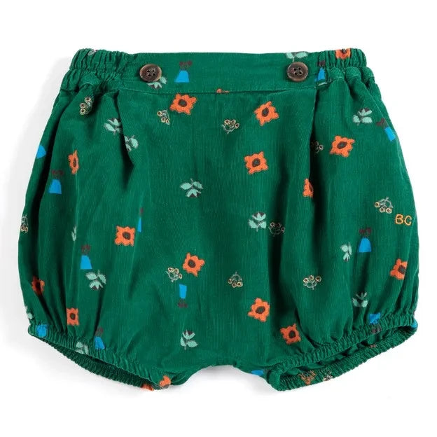 Bobo Choses - Algodón orgánico de pana con estampado floral | Verde