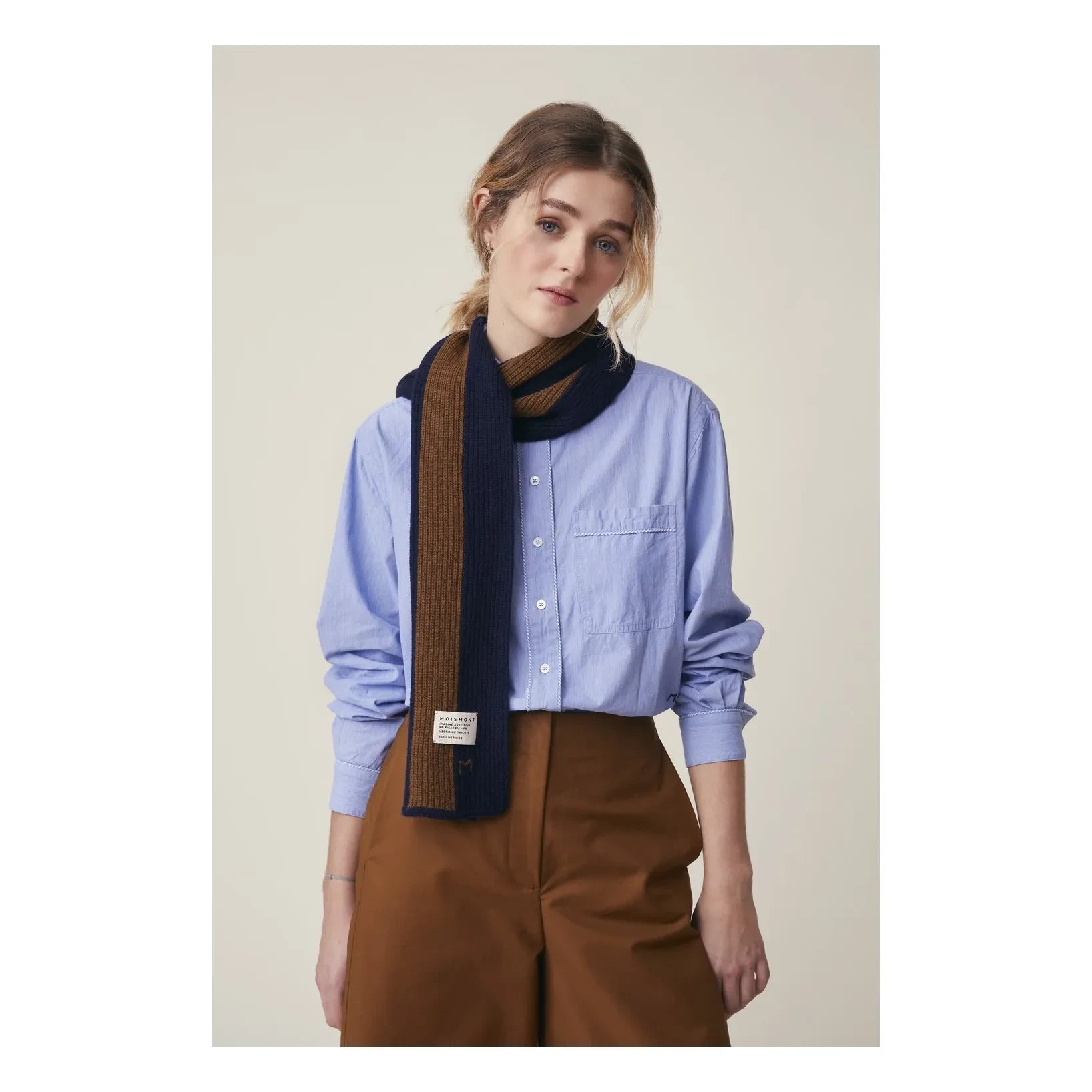 Moismont - Foulard Juliette N.º 225, lana merina | Marrón