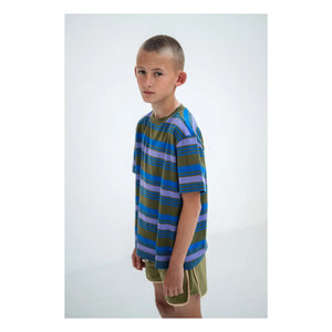 Repose AMS - Camiseta de algodón orgánico a rayas | Caqui