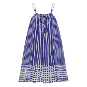 Maison Mangostan - Vestido a Rayas | Azul