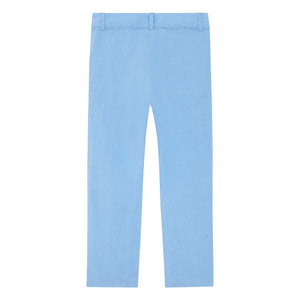 Tartine et Chocolat - Pantalón de lino con bolsillo y volantes | Azul claro