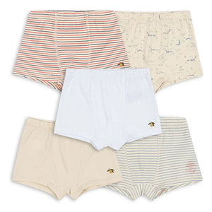 Konges Sløjd - Bóxer slip de algodón orgánico a rayas - Paquete de 5 | Beige