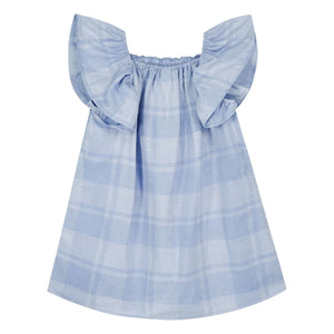 Bonton - Vestido fruncido de cuadros Natasha | Azul