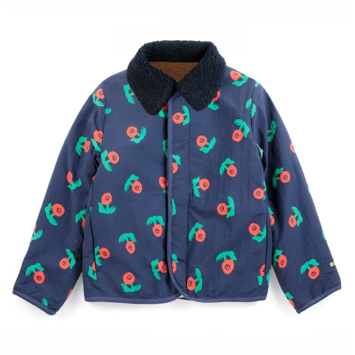 Bobo Choses - Chaqueta sherpa reversible de fibras recicladas | Azul marino