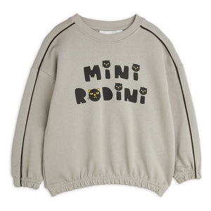 Mini Rodini - Sudadera de Algodón Orgánico con Gato | Gris