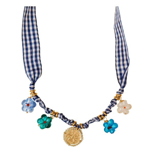 Pallas - Mantel de mesa con collar | Azul