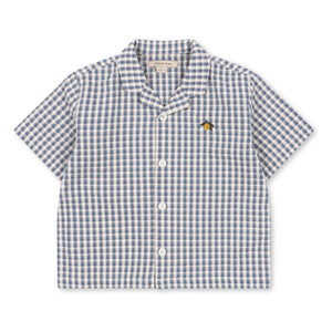 Konges Sløjd - Camisa de algodón orgánico Kim Carreaux | Azul