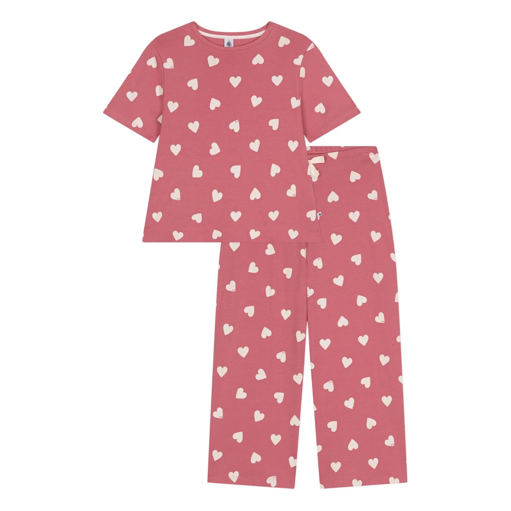 Petit Bateau - Conjunto de Pijama Corazones - Colección Mujer | Rosa