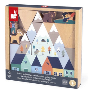Janod - Juego de bloques de madera Valle Blanco - Cruce de caminos
