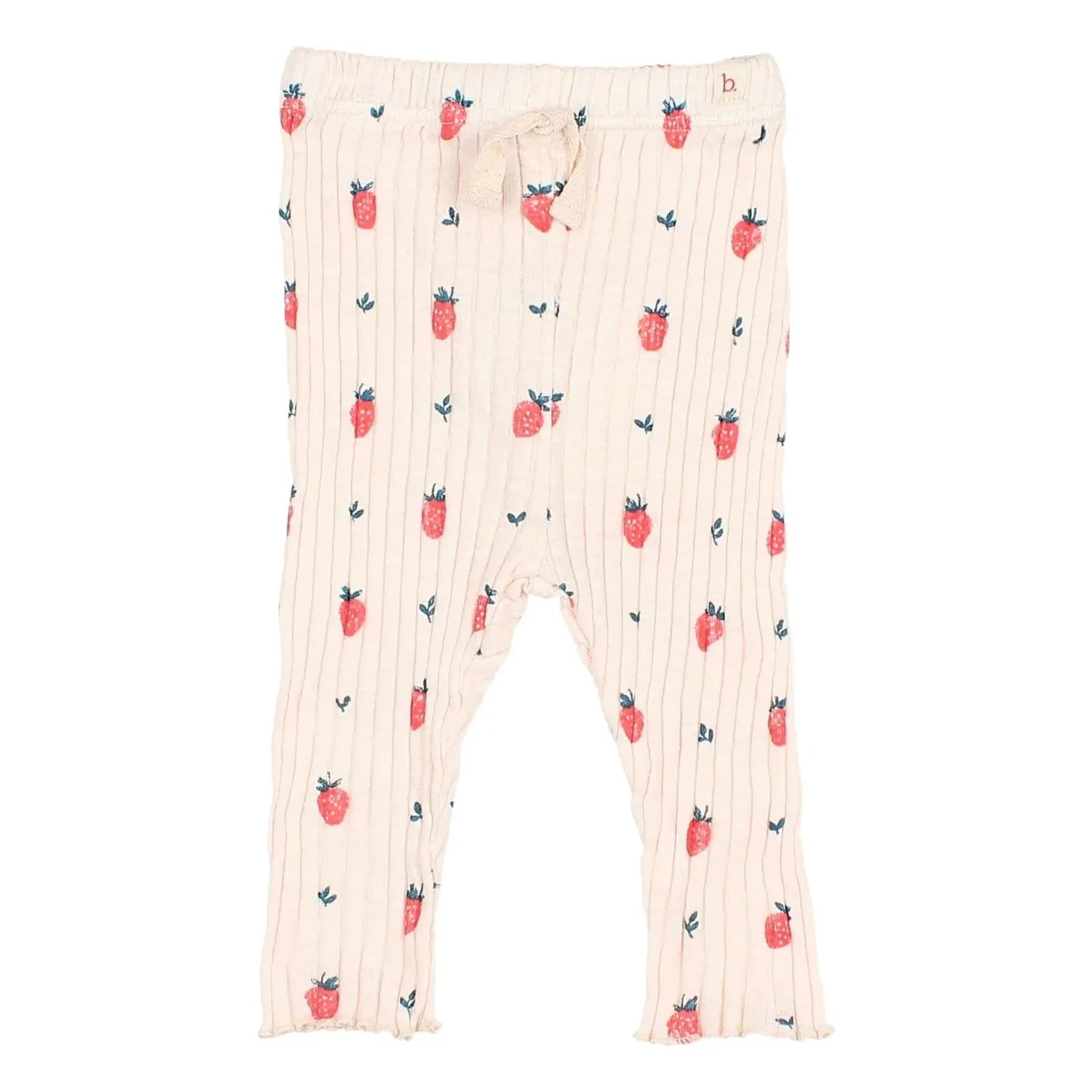Búho - Leggings a rayas de fresa de algodón orgánico | Rosa claro