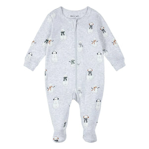 Petit Lem - Pijama con pies Muñecos de nieve Algodón orgánico | Gris