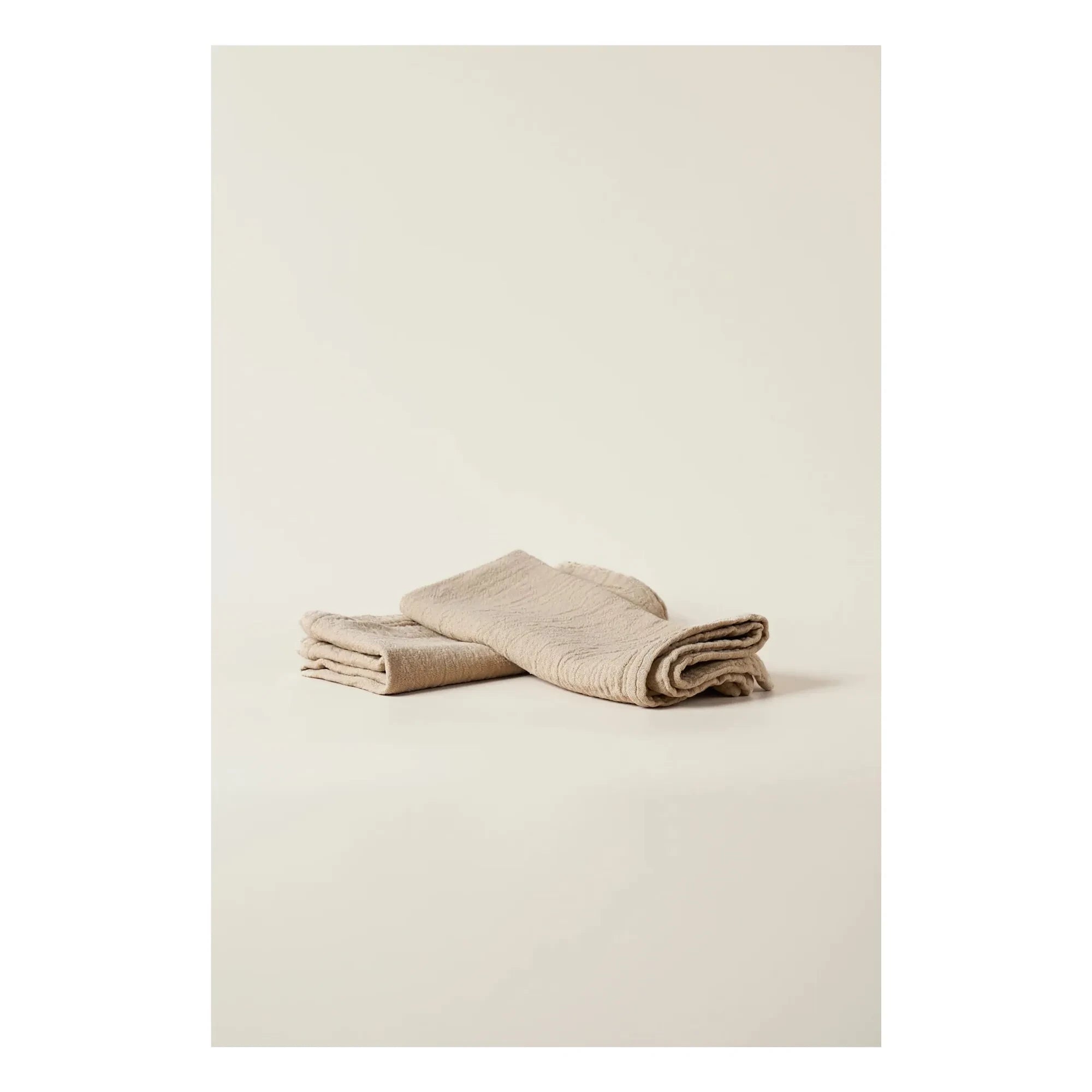 Autumn - Servilleta de Algodón Orgánico Jacquard Punto | Arena