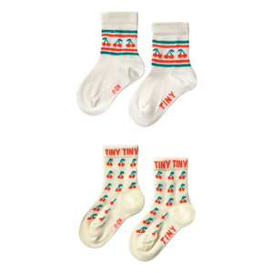Tinycottons - Set de 2 pares de calcetines Cherry | Amarillo pálido
