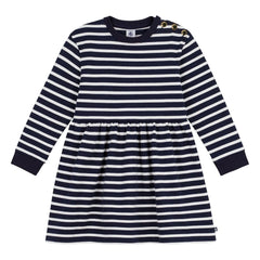 Petit Bateau - Vestido con rayas y corte acampanado | Azul marino