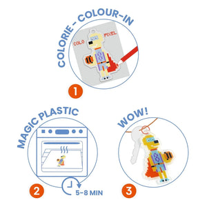 Djeco - DIY Kit - Piksel Sanatı Kahraman Anahtarlıklar