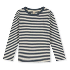 Gray Label - Camiseta de Algodón Orgánico a Rayas | Gris azulado
