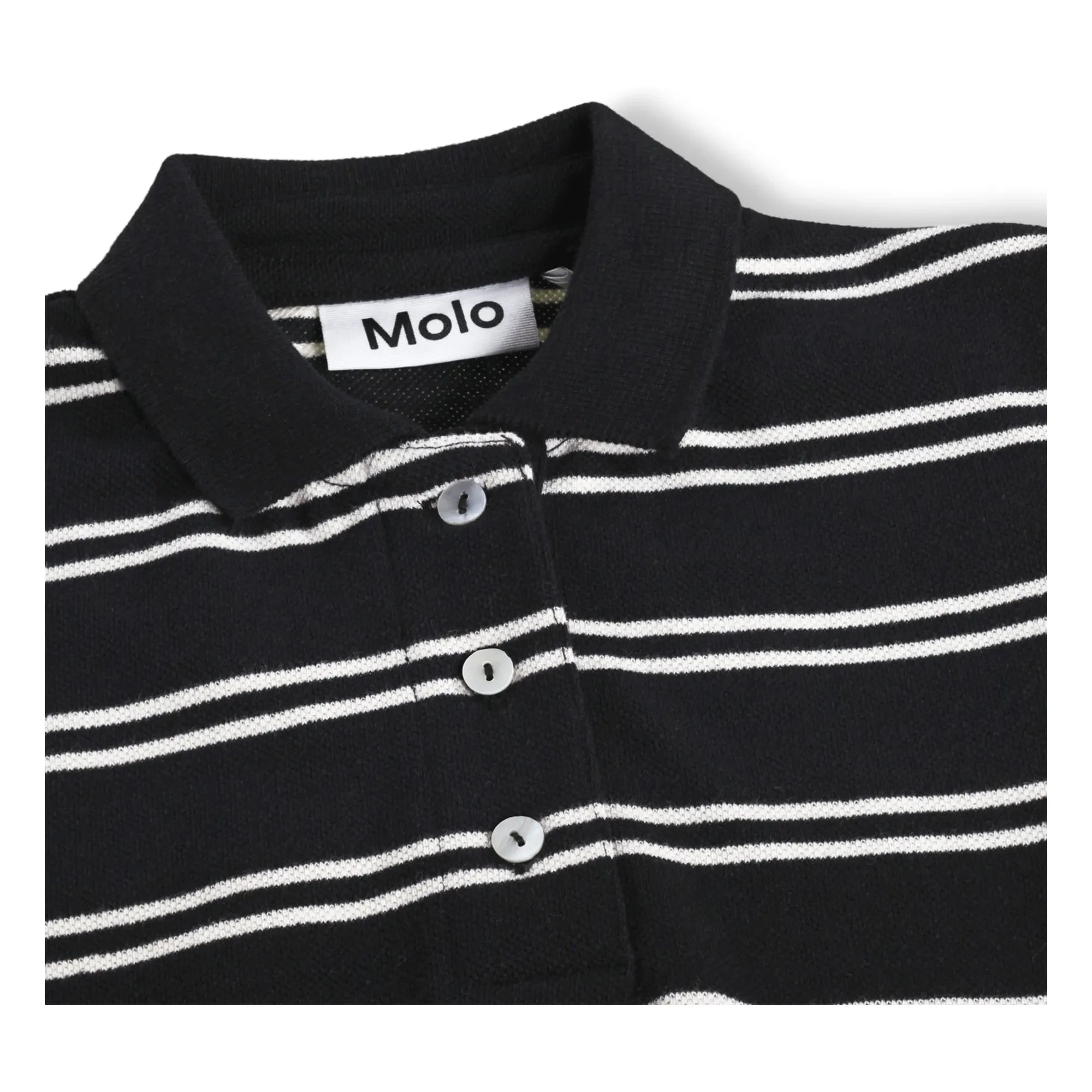 Molo - Polo de algodón orgánico a rayas Raki | Negro
