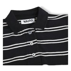 Molo - Polo de algodón orgánico a rayas Raki | Negro
