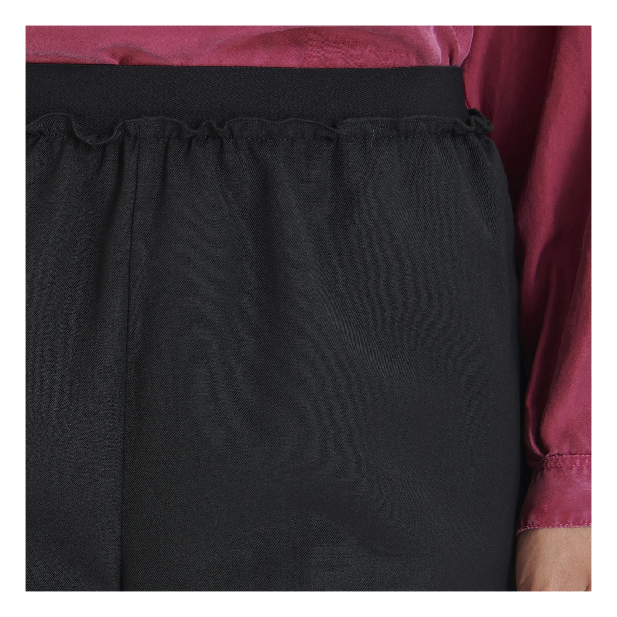 Pomandere - Pantalones de lana elásticos en la cintura | Negro