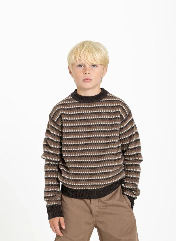 Finger in the nose - Suéter de Merino de Mathis con jacquard | Marrón
