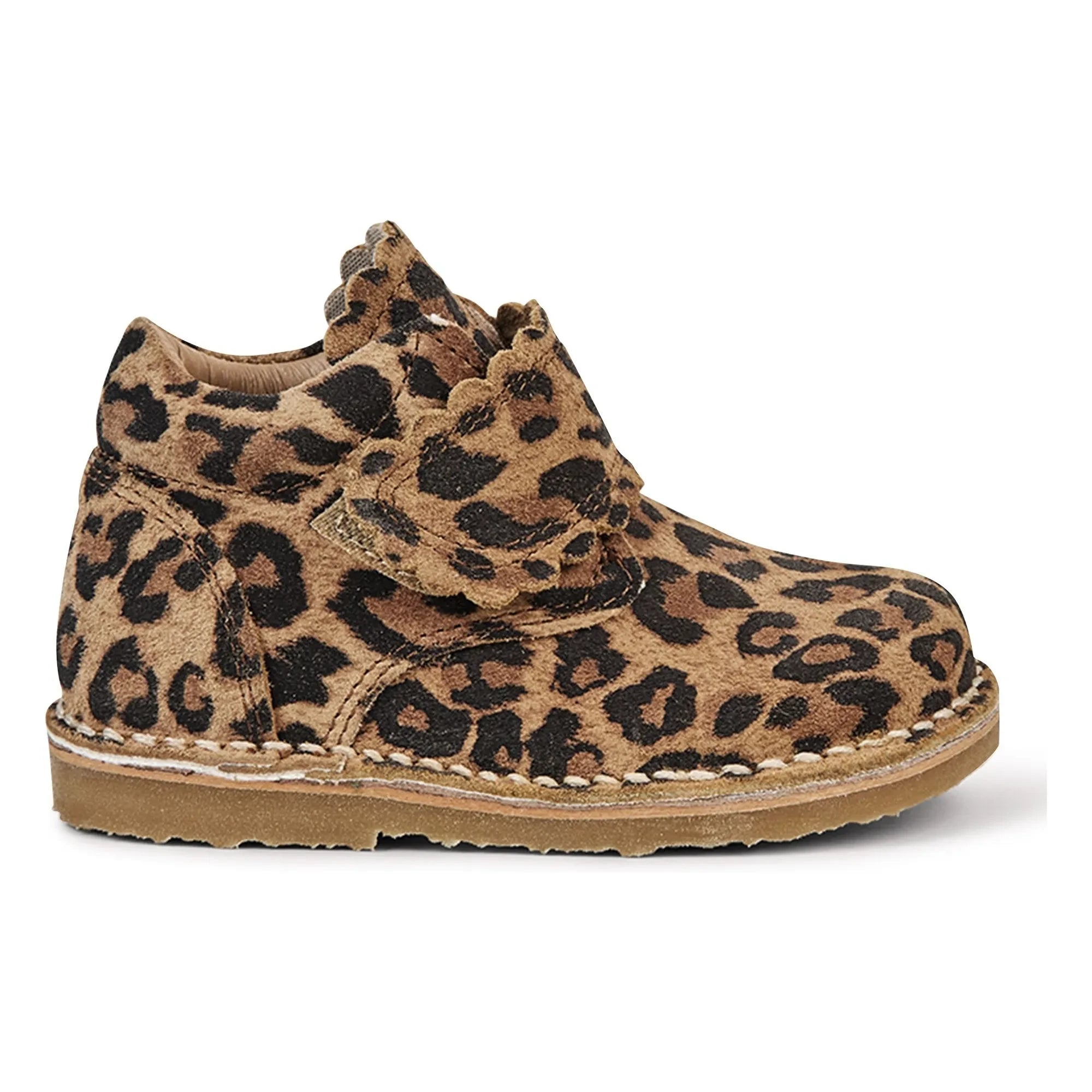 Petit Nord - Botines deportivos con estampado de leopardo y borde ondulado | Marrón