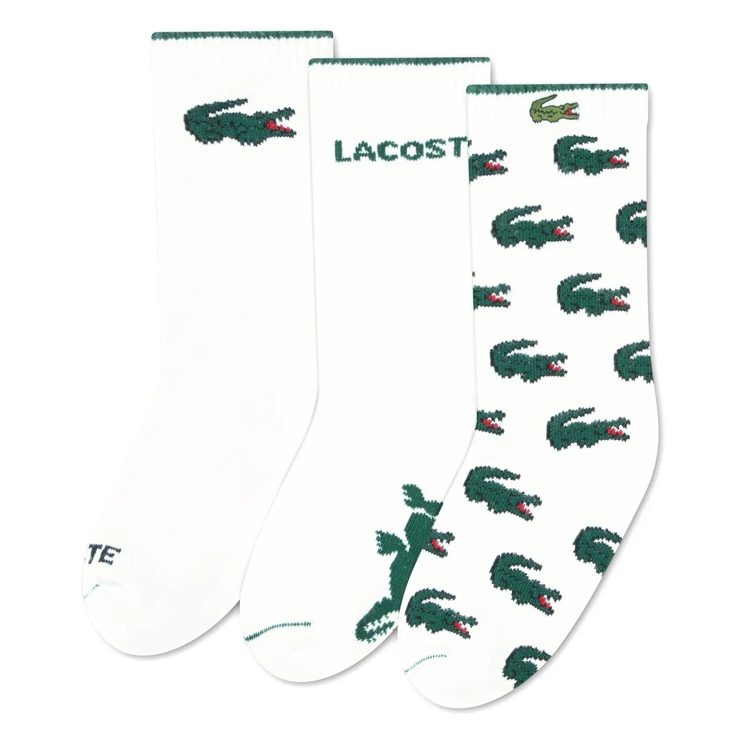 Lacoste - Pack de 3 calcetines con logo | Blanco