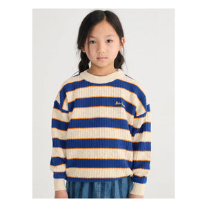 Bobo Choses - Jersey de algodón orgánico a rayas | Beige jaspeado