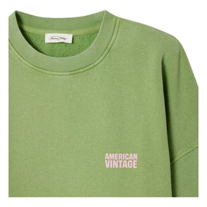 American Vintage - Sudadera Plizzy de algodón | Verde pálido