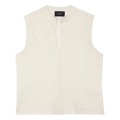 Bompard - Camiseta de cuello tunecino minimalista de algodón y cachemira | Natural
