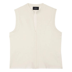 Bompard - Camiseta de cuello tunecino minimalista de algodón y cachemira | Natural