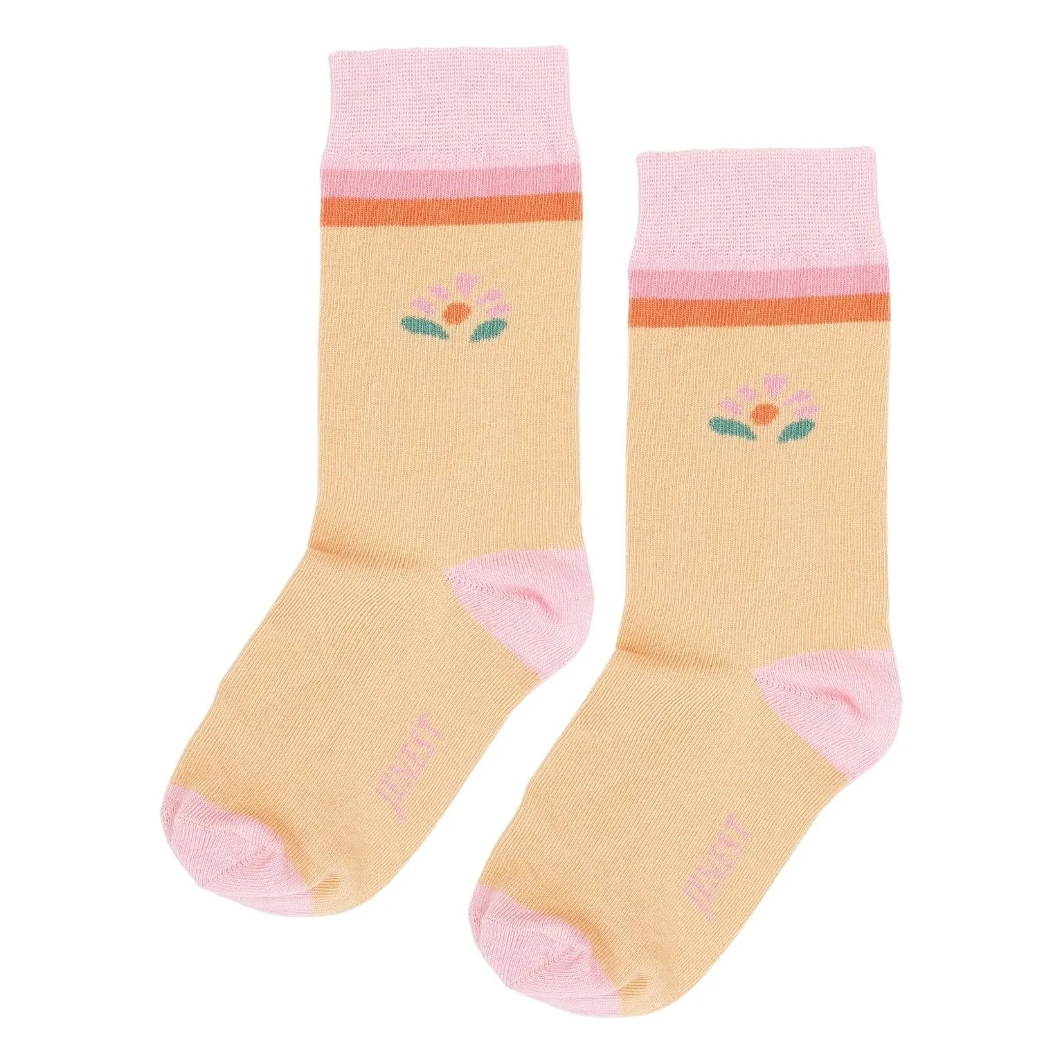Jenest - Calcetines de algodón orgánico con flores | Albaricoque