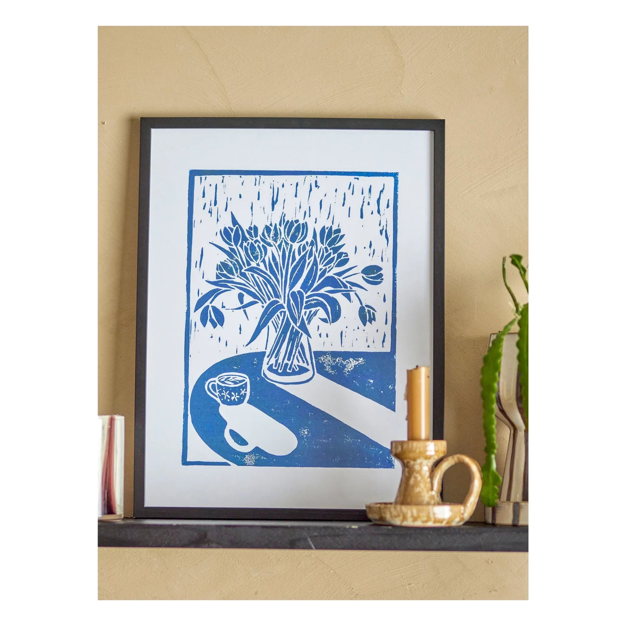 Bloomingville - Ilustración de tulipán azul