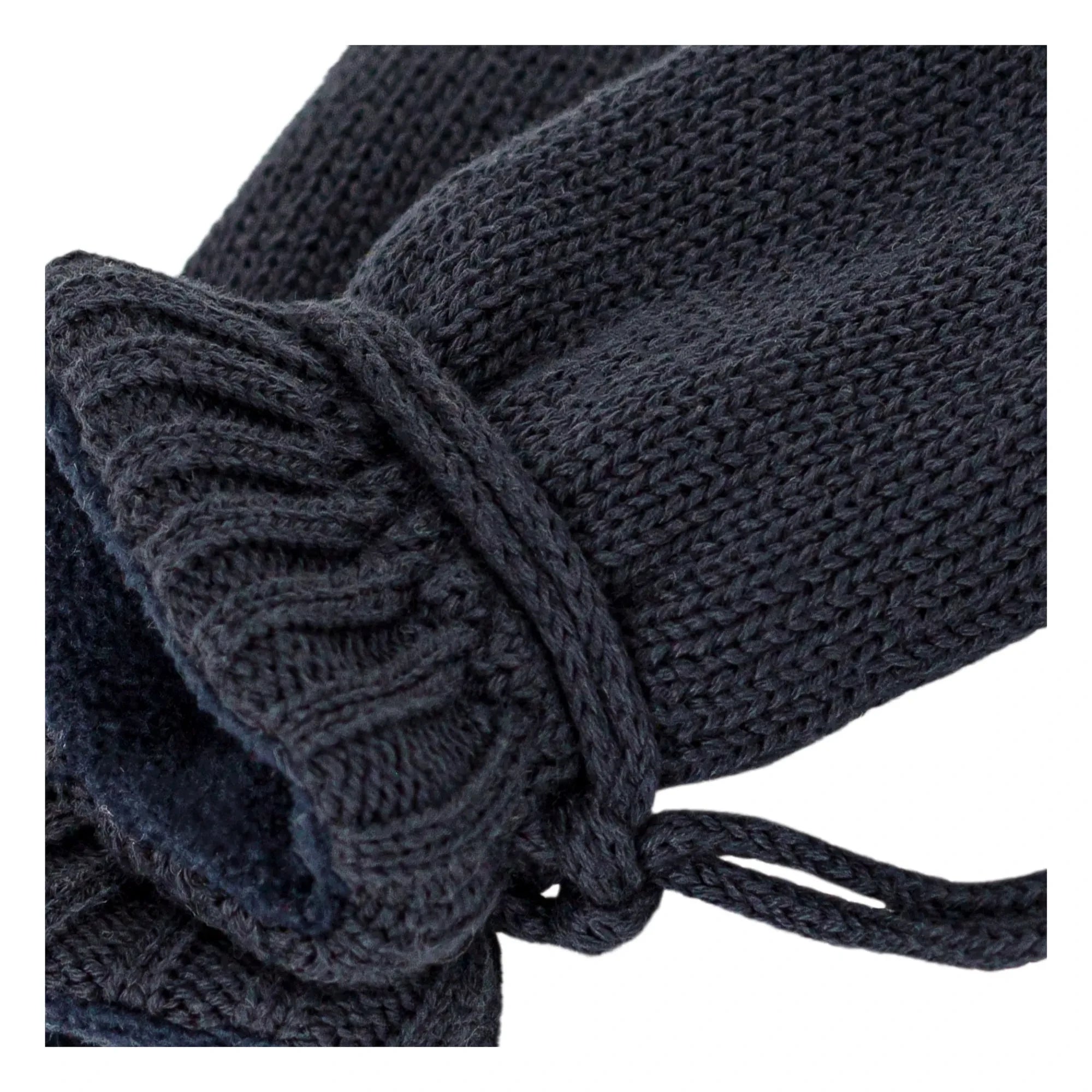 Petit Bateau - Guantes de punto azul marino para bebé con forro
