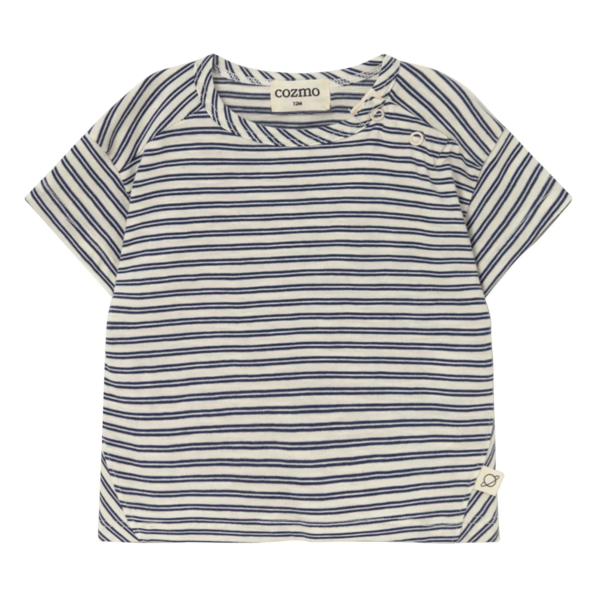 Cozmo - Camiseta de bebé con rayas | Azul marino